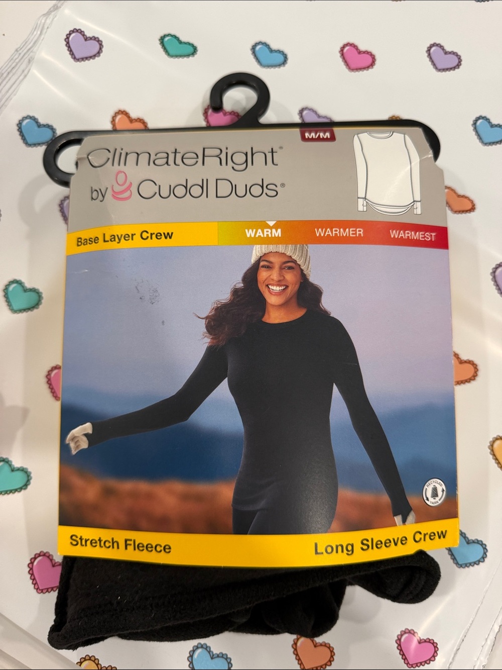 Cuddl Duds Black ClimateRight Stretch Fleece Long Sleeve Crew